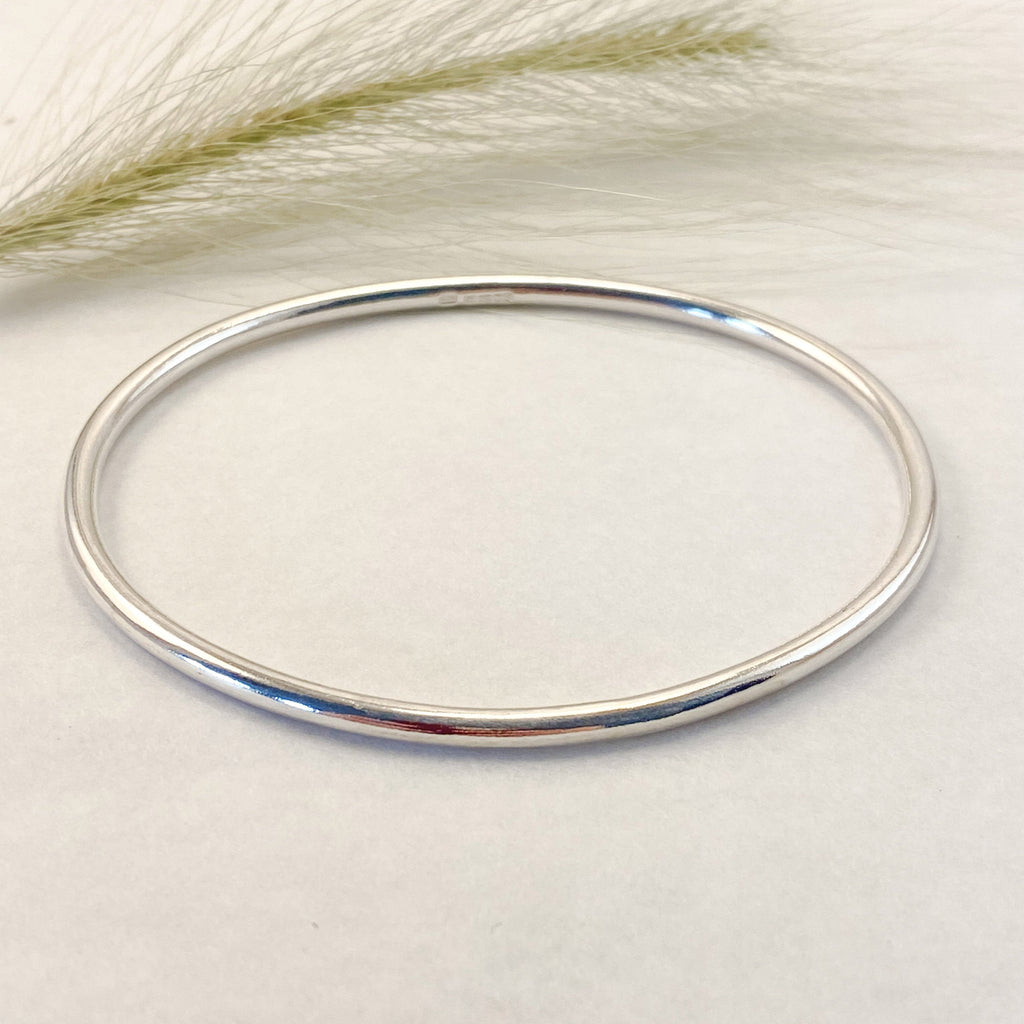 Sophie Thomas Jewellery - Sterling Silver Oval Bangle 3mm- Smooth Polished - Nosek's Just Gems