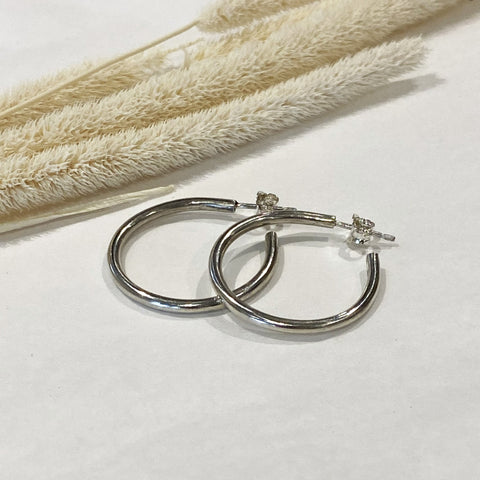 Sophie Thomas Jewellery - Sterling Silver Shiny Half Loop Stud Earrings - Nosek's Just Gems