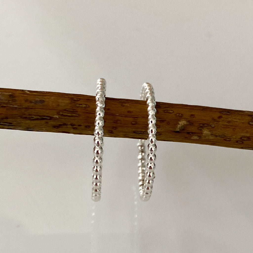 Sterling Silver Beaded Wire Stacking Ring