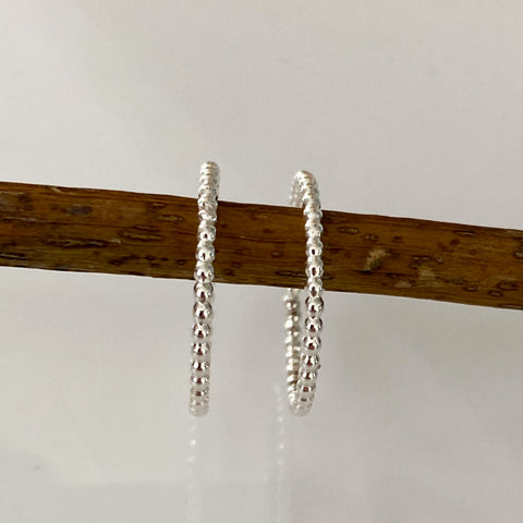 Sterling Silver Beaded Wire Stacking Ring (In Stock)