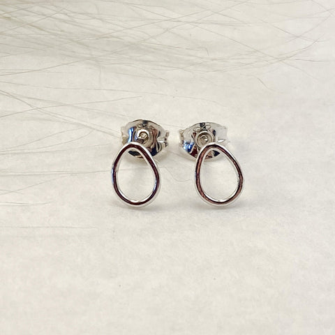 Sterling Silver Smooth Drop Stud Earrings (In Stock)