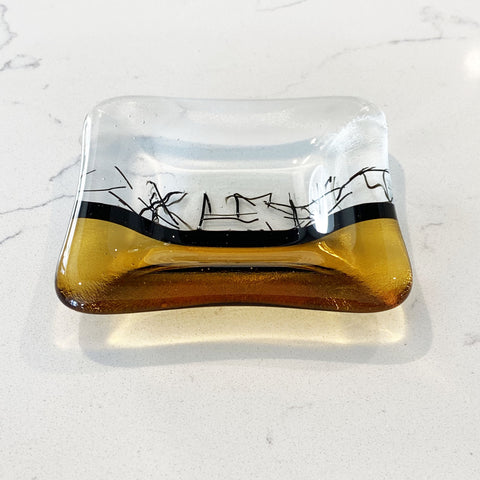 Sophie Thomas Jewellery - Handmade Fused Glass Trinket Dish - Yellow - Nosek's Just Gems