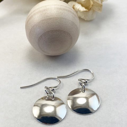 Sophie Thomas Jewellery - Sterling Silver Domed Disc Earrings - Smooth - Nosek's Just Gems