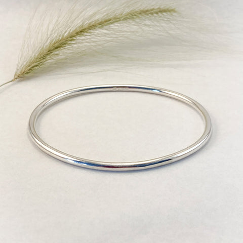 Sophie Thomas Jewellery - Sterling Silver Oval Bangle 3mm- Smooth Polished - Nosek's Just Gems