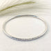 Sophie Thomas Jewellery - Sterling Silver Oval Bangle 3mm- Textured - Nosek's Just Gems