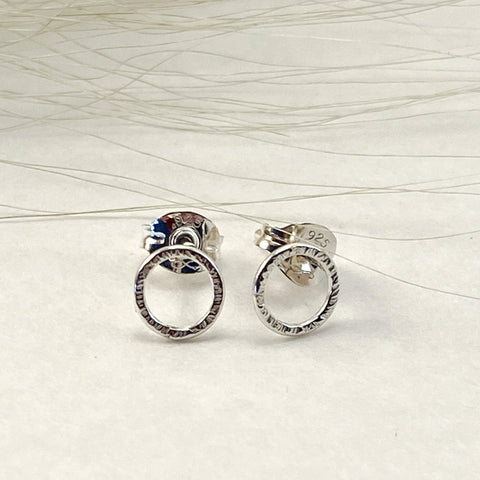 Sophie Thomas Jewellery - Sterling Silver Textured Circle Stud Earrings - Nosek's Just Gems