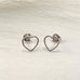 Sophie Thomas Jewellery - Sterling Silver Textured Heart Stud Earrings - Nosek's Just Gems