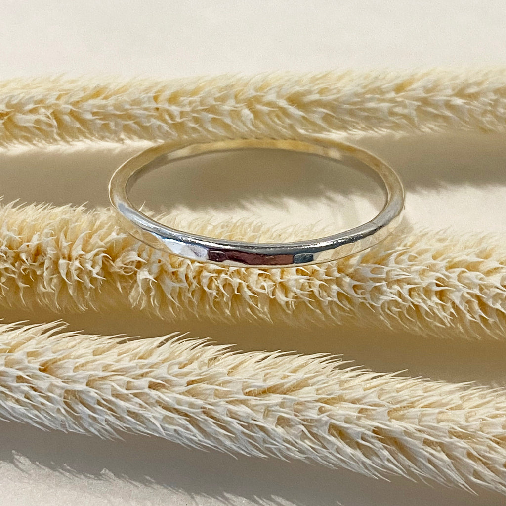 Sterling Silver Hammered Stacking Ring (In Stock)